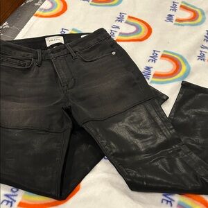Frame Coated Black Jeans